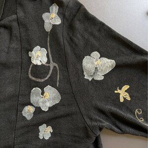 Staley Gretzinger Bread Boho Artwear Cardigan Size M Hand Painted Floral Jacket